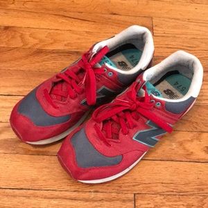 Red New Balance sneakers size 10